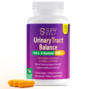 SUPABABY D-Mannose & Cranberry Supplement for Women – 1000mg Urinary Tract Health Support with Dandelion Root & Hibiscus – Sugar-Free, Vegan, Natural Detox & Liver Cleanse – 30 Day Supply SUPABABY D-Mannose & Cranberry Supplement for Women – 1000mg Urinary Tract Health Support with Dandelion Root & Hibiscus – Sugar-Free, Vegan, Natural Detox & Liver Cleanse – 30 Day Supply