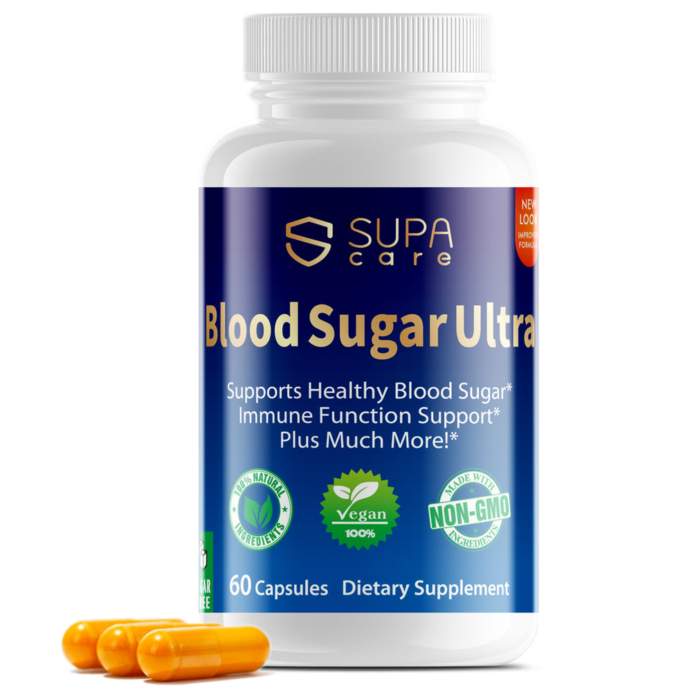 Supa Care Blood Sugar Ultra - Natural Blood Sugar Support & Immune Health Booster - 60 Capsules, Vegan, Non-GMO, Sugar-Free Formula
