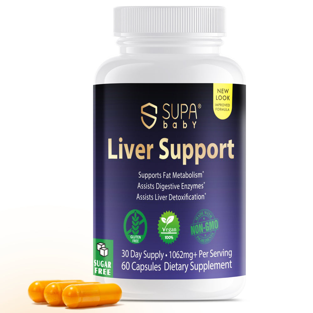 SUPABABY Premium Liver Support - Milk Thistle Supplement for Detox & Cleanse, with Artichoke, Beetroot & Herbal Blend - Vegan, Non-GMO Formula for Liver Health & Repair