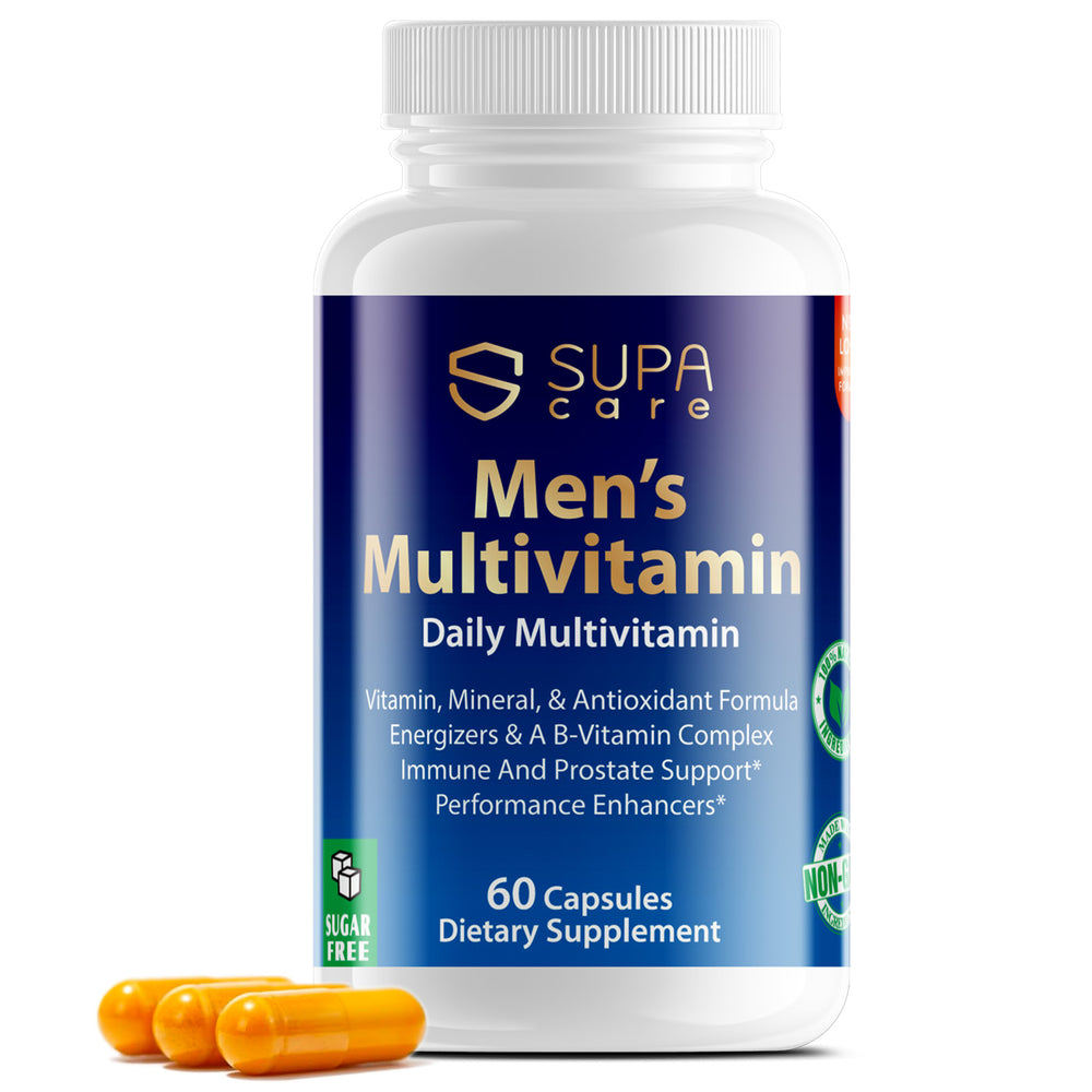 Supa Care Men's Multivitamin – Complete Health Support with Vitamins, Minerals & Antioxidants | Energy, Immunity & Prostate Wellness Formula | Non-GMO, Sugar-Free, Gluten-Free | 60 Capsules