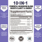 SUPABABY Mushroom 10X Supplement - 10 Mushroom Extracts for Immune Support & Mental Clarity - Vegan, Non-GMO - 60 Capsules