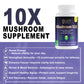 SUPABABY Mushroom 10X Supplement - 10 Mushroom Extracts for Immune Support & Mental Clarity - Vegan, Non-GMO - 60 Capsules