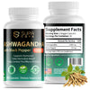 Supa Care Ashwagandha with Black Pepper 1310mg - Hormone Support & Mood Balance Supplement, Vegan & Non-GMO, 60 Capsules