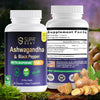 SUPABABY Vegan Organic High Potency Ashwagandha Supplements with Black Pepper & BioPerine - 60 Capsules - Supports Relaxation, Non-GMO, Sugar & Gluten Free