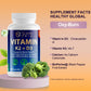 Supa Care Vitamin K2 + D3 125mg & D3 625IU - Bone Health & Immune Support with BioPerine®, Vegan, Non-GMO, Sugar-Free, 60 Capsules